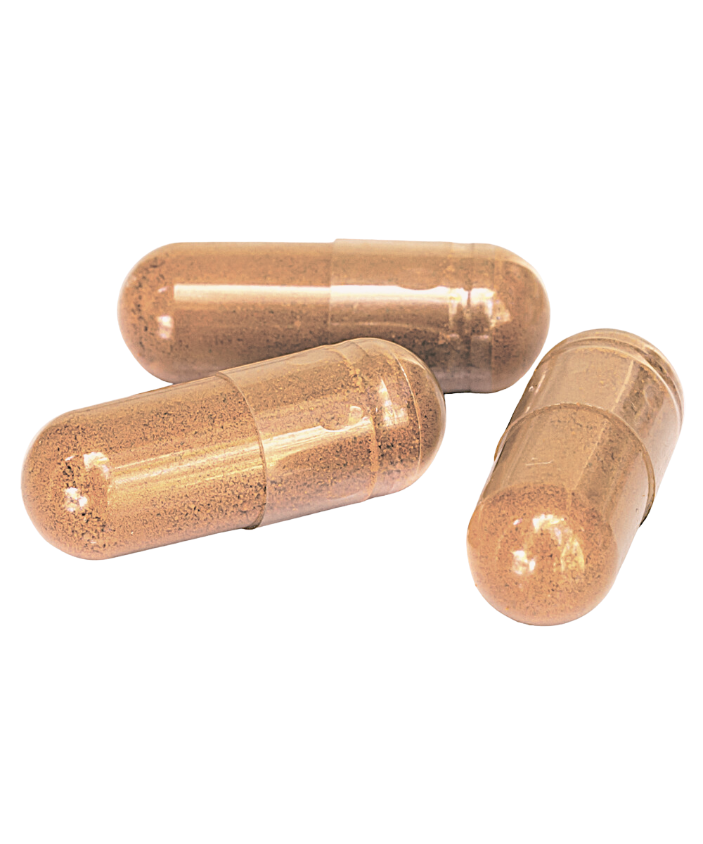 3 brown capsules