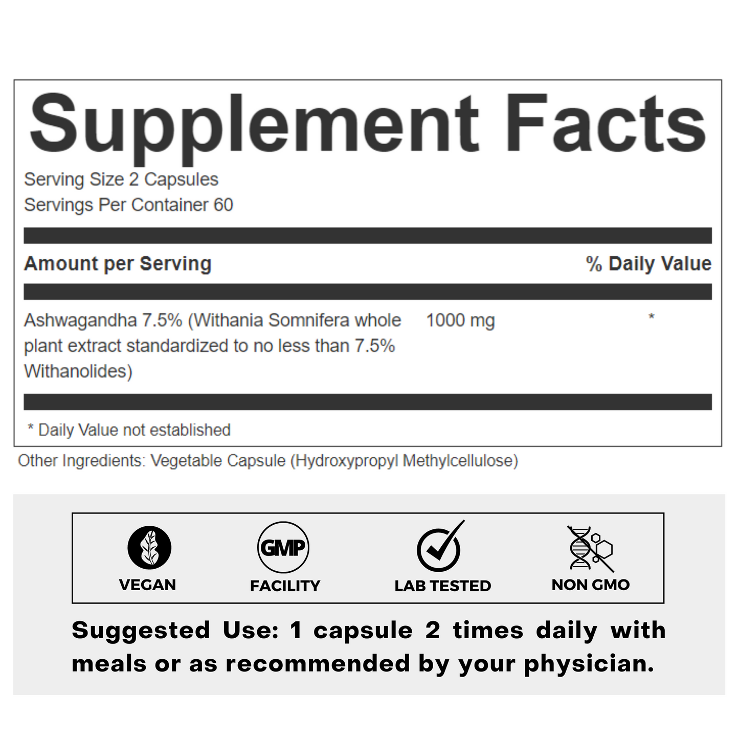 FOLIUS LABS Ashwagandha Supplements Facts