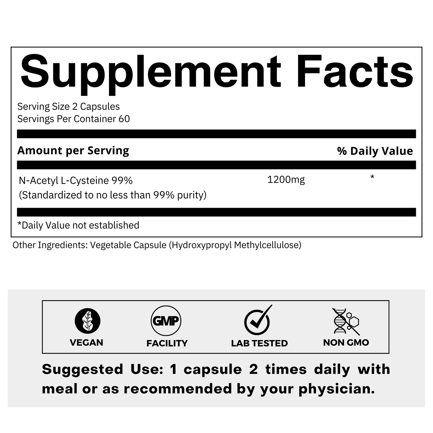 NAC Supplement Facts