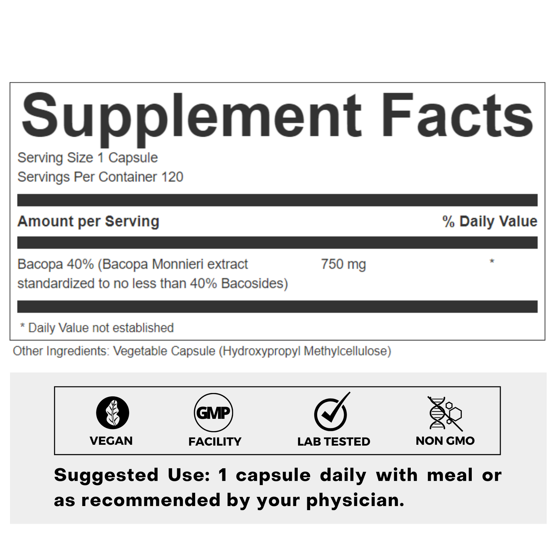 Bacopa Dietary Supplement Facts
