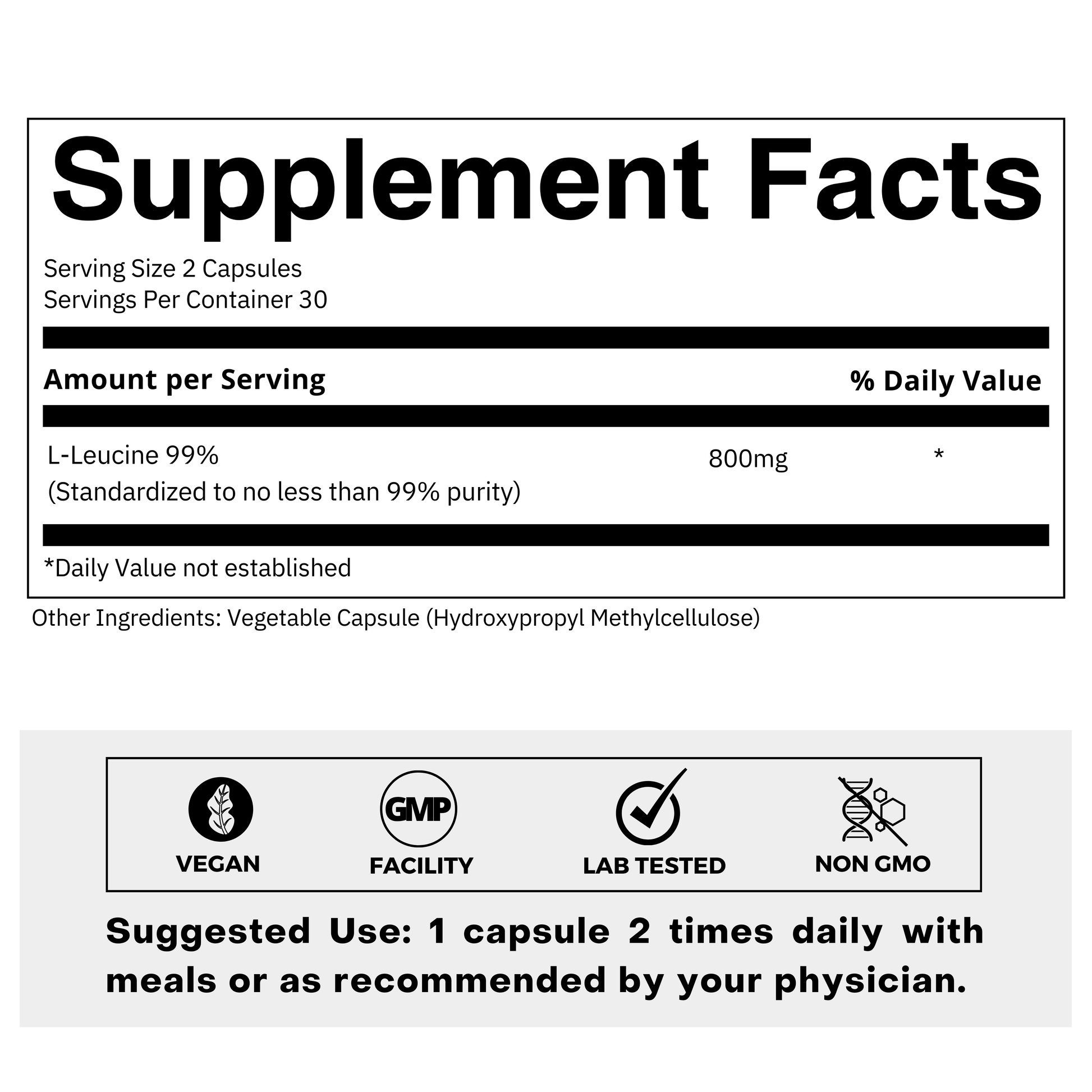 L-Leucine Supplement Facts